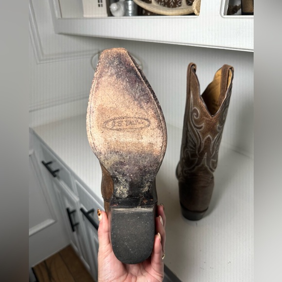 J.B. Dillon Women’s 9B Brown Cowboy Boots Classic Western Leather Made in Mexico - Picture 8 of 9